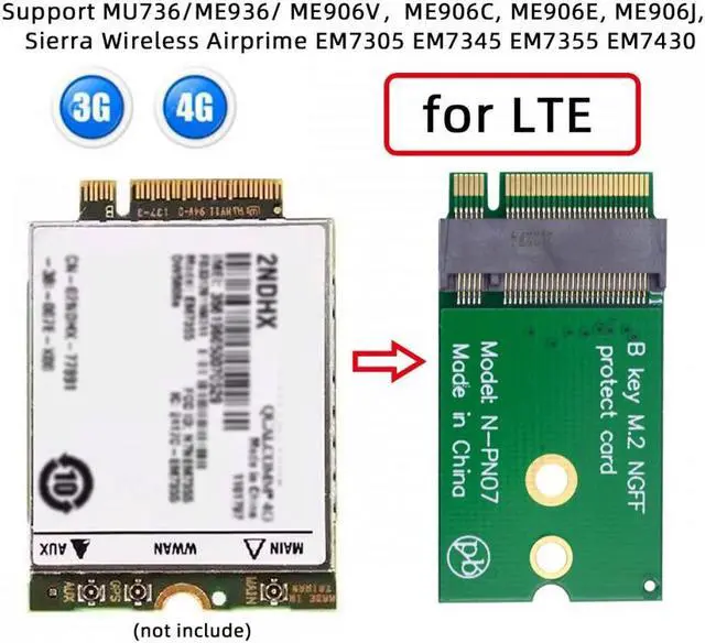 Alt view image 6 of 7 - Jimier NGFF B-Key 22x30mm to 22x42mm Male to Female Extension Adapter for 2230 SSD LTE Card