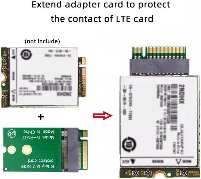 Alt view image 7 of 7 - Jimier NGFF B-Key 22x30mm to 22x42mm Male to Female Extension Adapter for 2230 SSD LTE Card