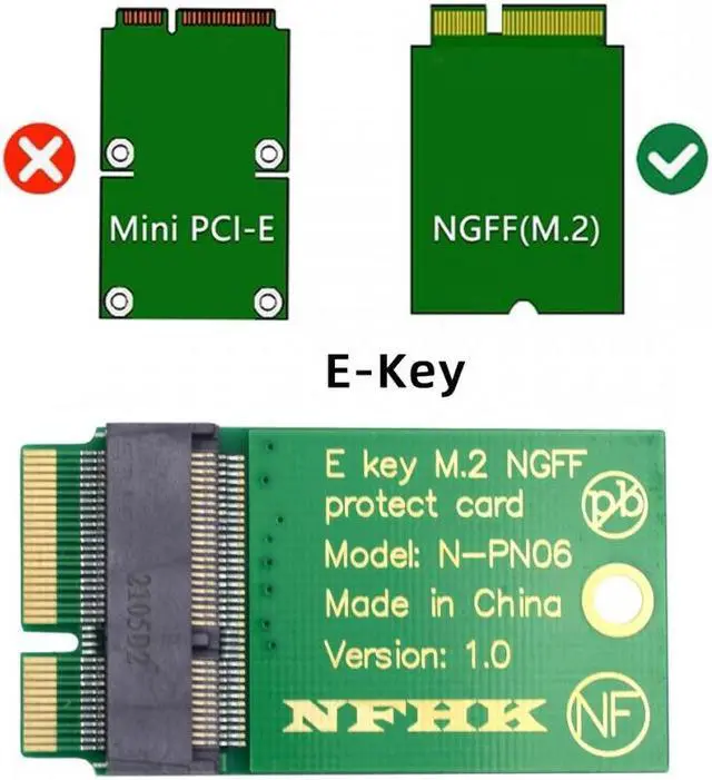Alt view image 2 of 6 - Chenyang NGFF E-Key A+E Key 22x30mm to 22x42mm Male to Female Extension Adapter for Wireless Card