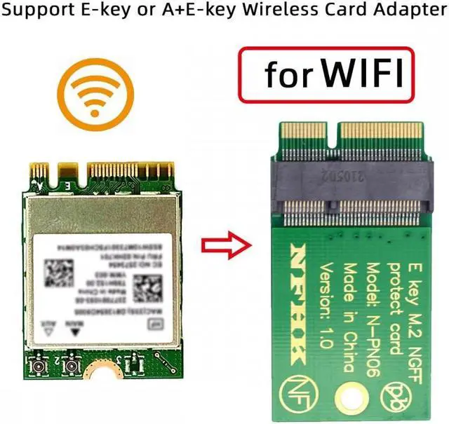Alt view image 4 of 6 - Chenyang NGFF E-Key A+E Key 22x30mm to 22x42mm Male to Female Extension Adapter for Wireless Card