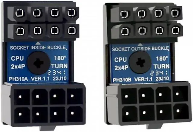 Main image of CY 2pcs/lot ATX 8P EPS Male to Female 360 Degree Up Down Angled Power Header Adapter for CPU 12V