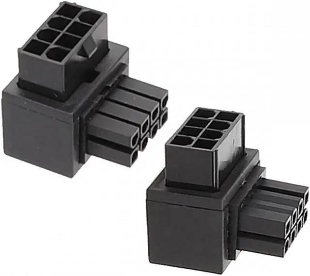 Alt view image 2 of 7 - CY 2pcs/lot ATX 8P EPS Male to Female 90 Degree Up Down Angled Power Header Adapter for CPU 12V