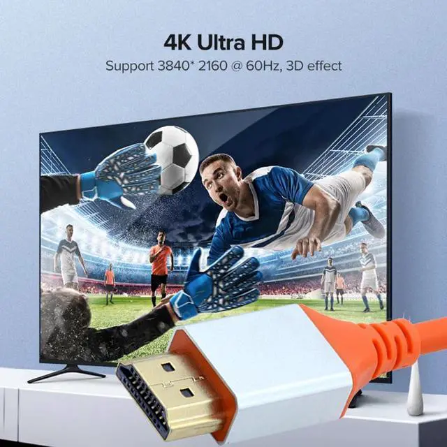 Alt view image 6 of 7 - Cablecc 2.0M HDMI 4K to HDMI Ultra Soft High Flex HDTV Cable Hyper Super Flexible Cord High Speed Type-A Male to Male for Computer HDTV