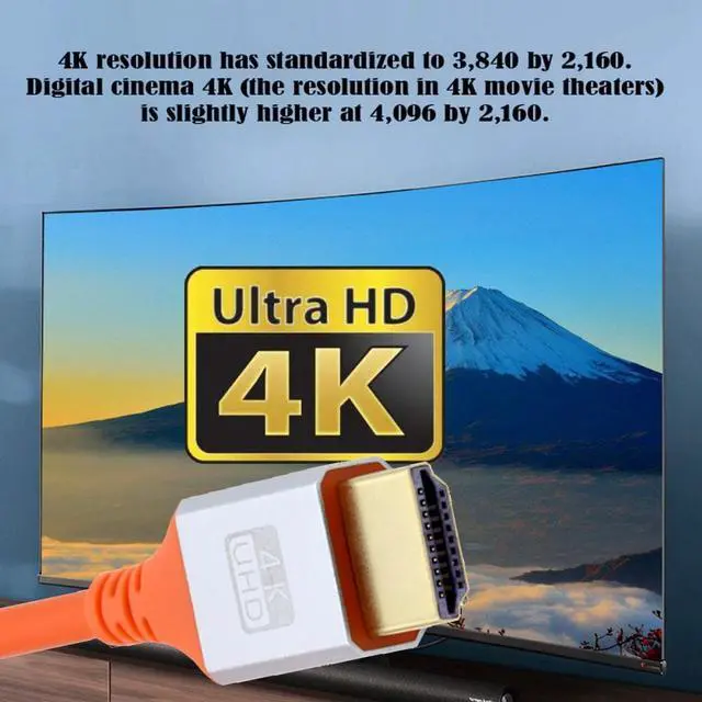 Alt view image 7 of 7 - Cablecc 2.0M HDMI 4K to HDMI Ultra Soft High Flex HDTV Cable Hyper Super Flexible Cord High Speed Type-A Male to Male for Computer HDTV