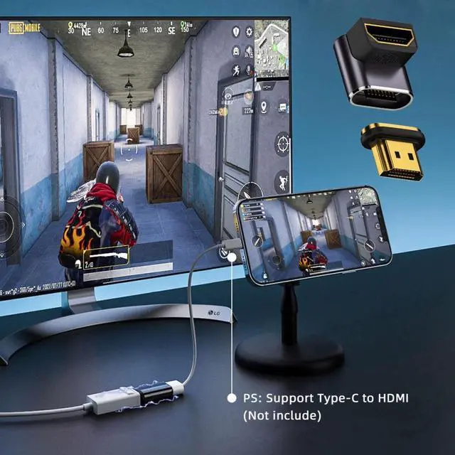 Alt view image 6 of 7 - CY 90 Degree Down Angled Magnetic 8K Type-A HDMI 2.1 Male to Female Straight Video Adapter for Laptop HDTV