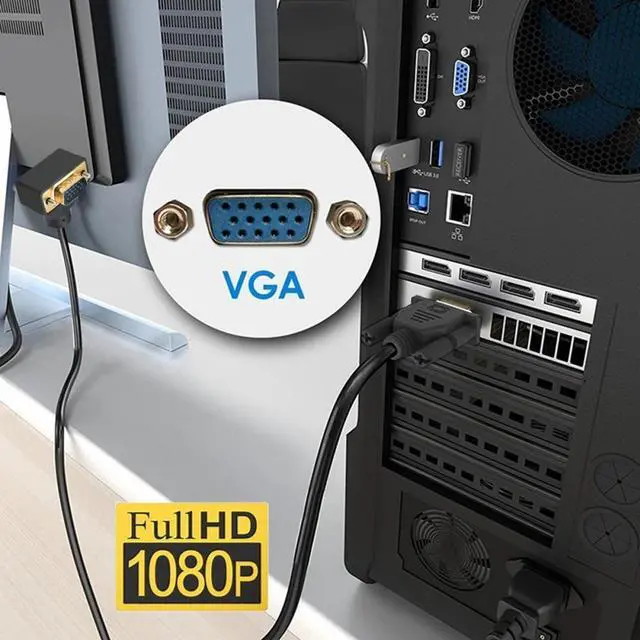 Alt view image 7 of 7 - Cablecc 100CM 90 Degree Up Angled VGA RGB Male to Straight Male Extension Cable 3COAX+6C for Monitor Projector Computer