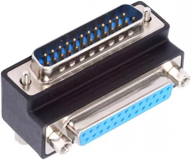 Main image of Cablecc DSUB Parallel LPT AES/EBU DB25pin Male Nut to Female Screw Extension Adapter DB Connector Up 90 Degree Angled