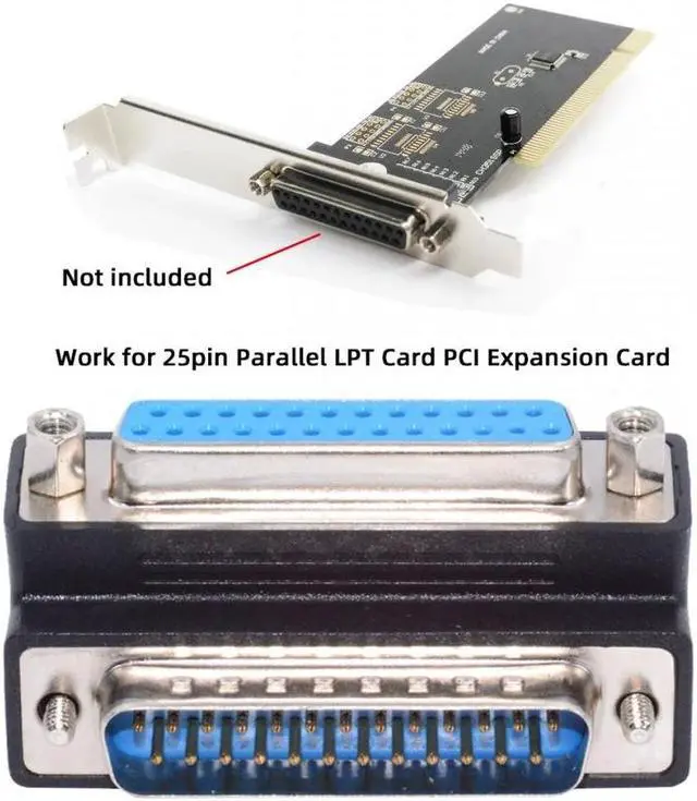 Alt view image 2 of 7 - Cablecc DSUB Parallel LPT AES/EBU DB25pin Male Nut to Female Screw Extension Adapter DB Connector Up 90 Degree Angled