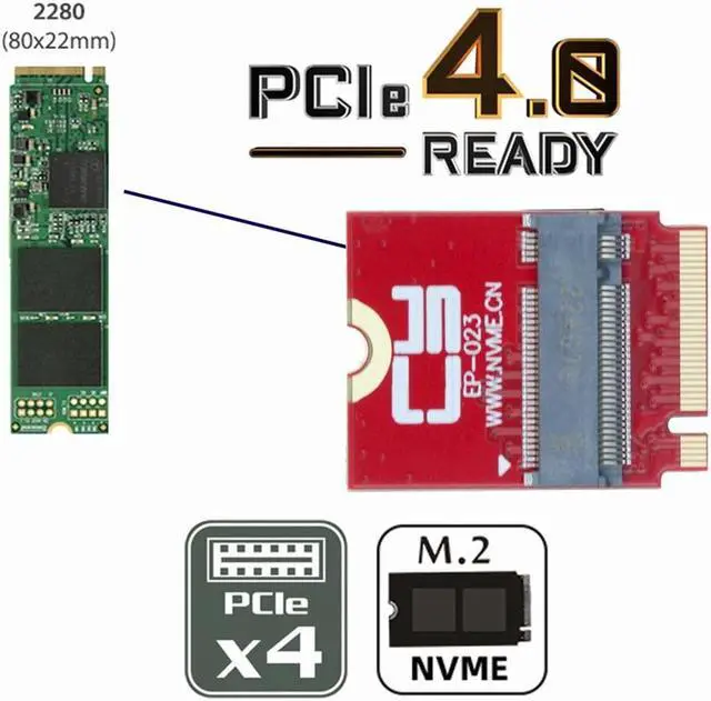 Alt view image 5 of 7 - CY NVME M-Key 22x30mm to 22x80mm NGFF Extension SSD Upgrade Adapter Compatible with ROG Flow X13 Gamings Laptop