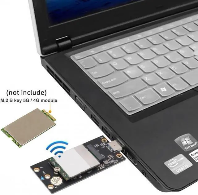 Alt view image 5 of 7 - Jimier NGFF M.2 Key-B WWAN to USB 3.0 Adapter Riser Card w SIM Slot For 3G/4G/5G LTE Wireless Module Modem Card