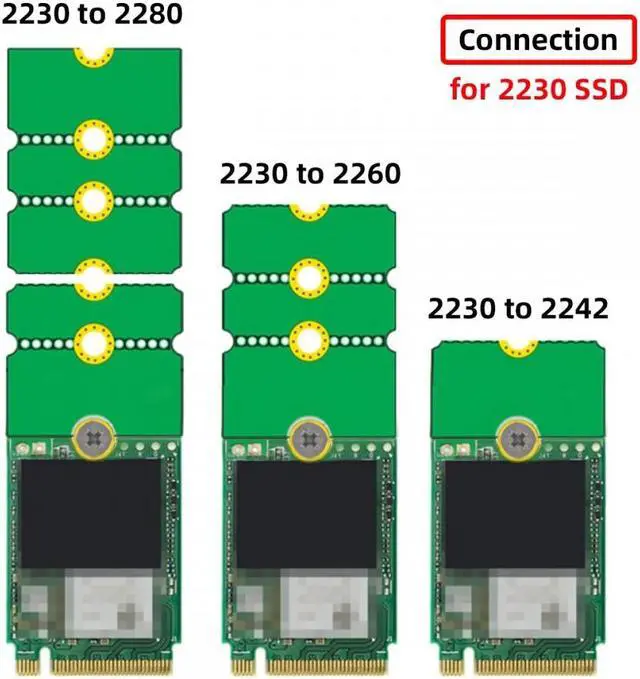 Alt view image 4 of 7 - Cablecc 2pcs/lot M2 NGFF NVME M.2 Extended Adapter Card Transfer 2230 2242 2260 2280 Change to Long Size SSD