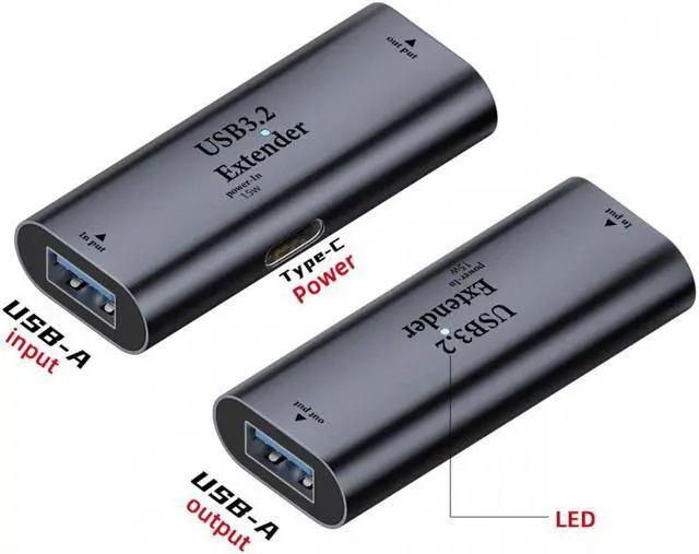 Alt view image 2 of 7 - Jimier USB 3.0 Active Repeater Adapter Type-A Female to Type-A Female Extender with Chipset for Camera Printer Computer