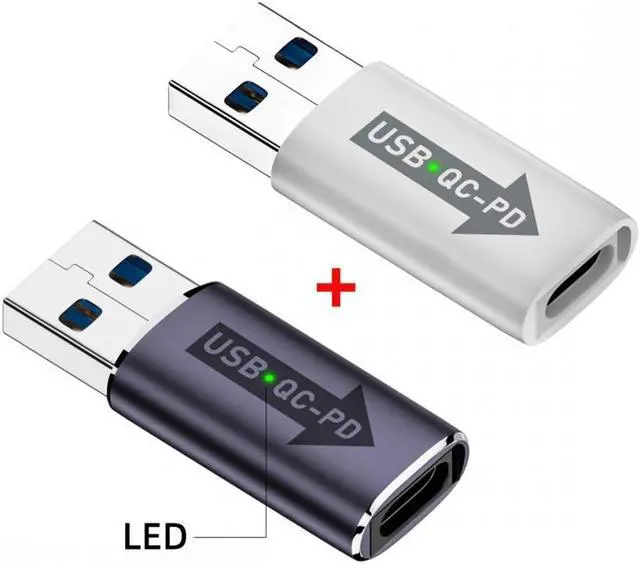 Main image of Jimier 2pcs/lot USB 2.0 A Male QC to PD USB-C Type C Female 5Gbps Data Power Adapter for Laptop Tablet Phone