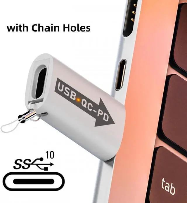 Alt view image 6 of 7 - Jimier 2pcs/lot USB 2.0 A Male QC to PD USB-C Type C Female 5Gbps Data Power Adapter for Laptop Tablet Phone
