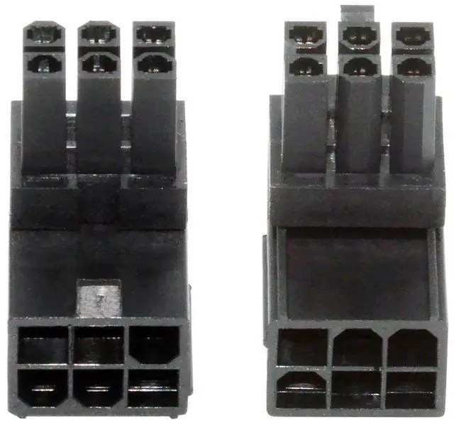 Main image of CY 2pcs/lot ATX 6Pin Male to Female 90 Degree Up Down Angled Power Header Adapter for GPU Graphics Card