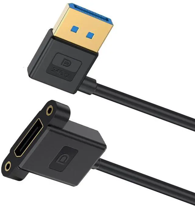 Main image of CY Ultrafine Right Angled DisplayPort 1.4 DP Male to Female Extension Cable 8K 60hz 4K 144hz for Desktop Laptop Monitor Graphics Card 30cm