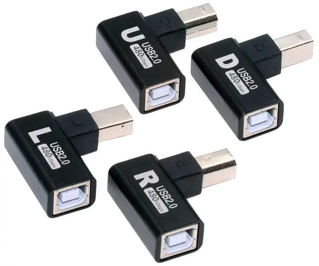 Main image of CY 4pcs/lot USB 2.0 Type-B Male to Female Extension Adapter Horizontal Vertical Angled 90 Degree for Printer Scanner