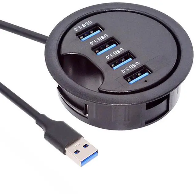 Main image of CY USB 3.0 Hub 4 Port USB 60mm Desk Grommet Splitter Dock Station Interface for Desktop PC Desk