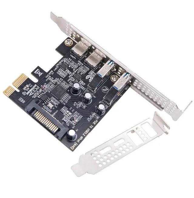 Main image of CY USB3.1 Gen1 5Gbps Dual Type-A & Type-C USB-C Female to PCI-E Express 1x Card Adapter uPD720201 with Low Profile Bracket