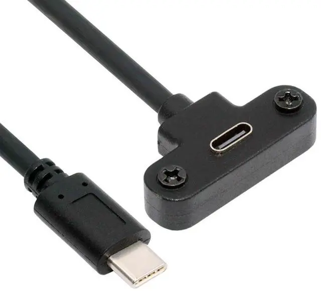 Main image of CY USB-C 480Mbps Type-C Male to Up Angled Female Extension Data Screw Locking Cable for Camera VR