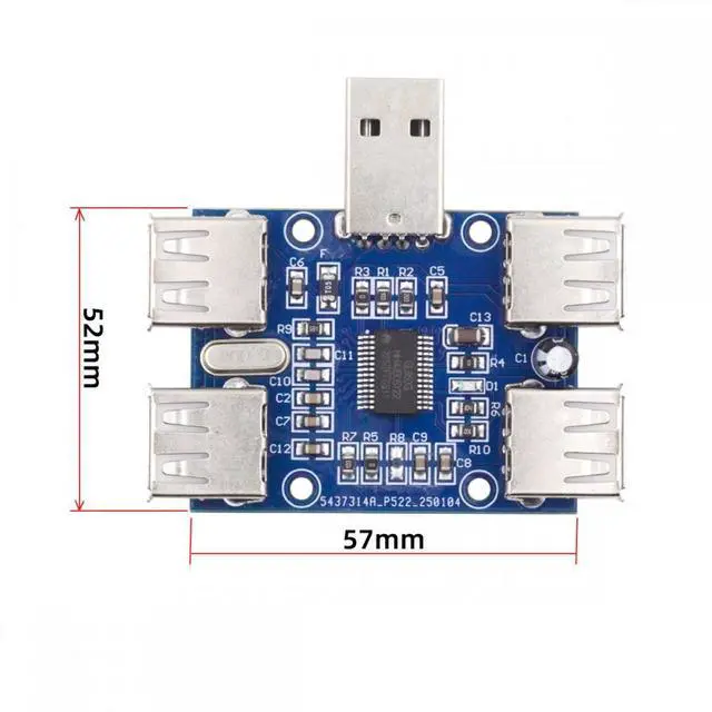 Alt view image 3 of 7 - Cablecc USB 2.0 1-to-4 Four Ports HUB PCBA PCs 4 Devices Type-A Adapter for Keyboard Mouse Scanner Printer