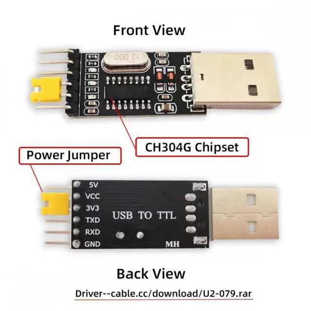 Alt view image 2 of 7 - Chenyang USB2.0 Type-A To TTL Converter UART STC Module Serial Programmer CH340G CH340 3.3V 5V Adapter Replace PL-2303