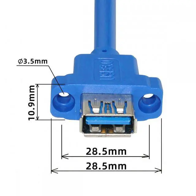Alt view image 6 of 7 - CY Cable Dual Port USB 3.0 Female Type-A Panel Type to Motherboard 20Pin 19Pin Header Cable 50cm