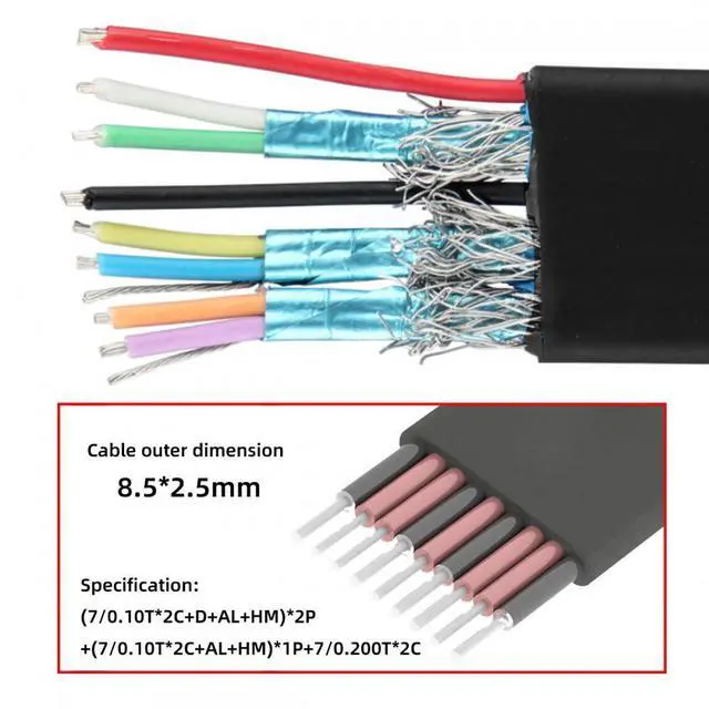 Alt view image 5 of 7 - CY Ultra Flat Slim Dual Port USB 3.0 Female Type-A Panel Type to Motherboard 20Pin 19Pin Header Cable 50cm