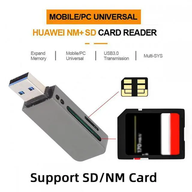 Alt view image 5 of 7 - CY USB 3.0 to Nano Memory NM Card & SD Card Reader Writer for Camera & Laptop & Tablet & Mate Serial Phone