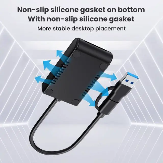 Alt view image 5 of 7 - CY USB 3.0 USB-C Type-C Type-A to NVME M-key M.2 NGFF SATA SSD Docking Horizontal External Cable Enclosure RTL9210B Chipset