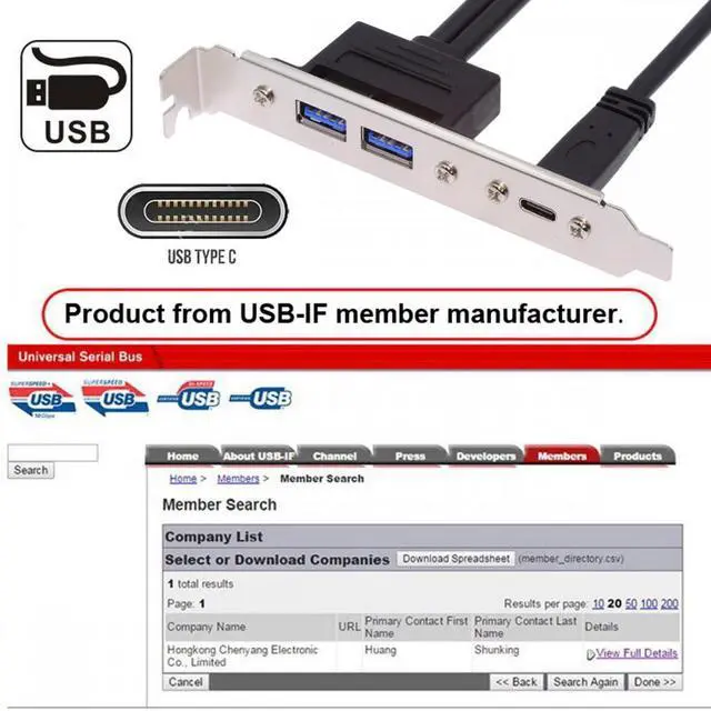 Alt view image 5 of 7 - CY 10Gbps USB3.0 Motherboard 19/20Pin & Type-E to USB-C Type-C & USB 3.0 Dual Ports Female PCI-E Back Panel 5Gbps Cable