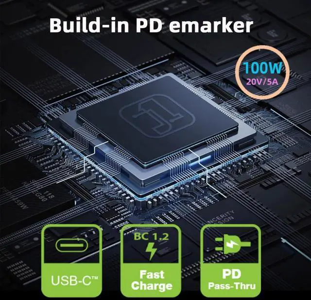 Alt view image 4 of 7 - Jimier Type-C USB-C Input to DC 4.0x1.3mm Jack Smart LED Display 100W Output Power 20V 5A PD Charge 65W Adapter for Laptop