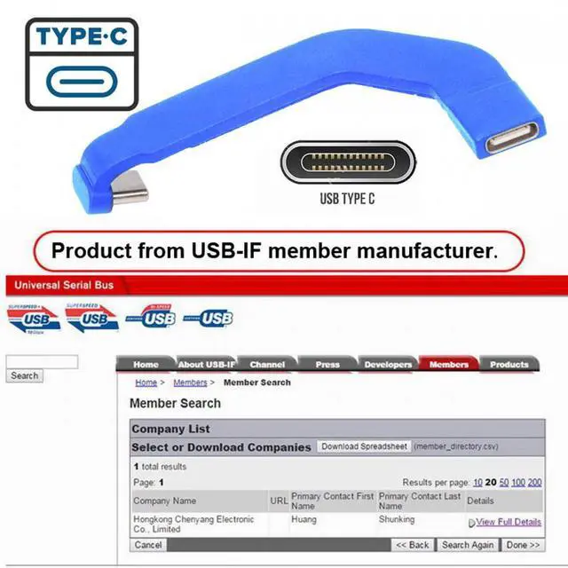 Alt view image 6 of 7 - CY Cable 360 Degree Angled Type-C Male to USB-C Female Extension Ultra Slim Data Cable Connector Protector 65W Fast Charge for Tablet Phone