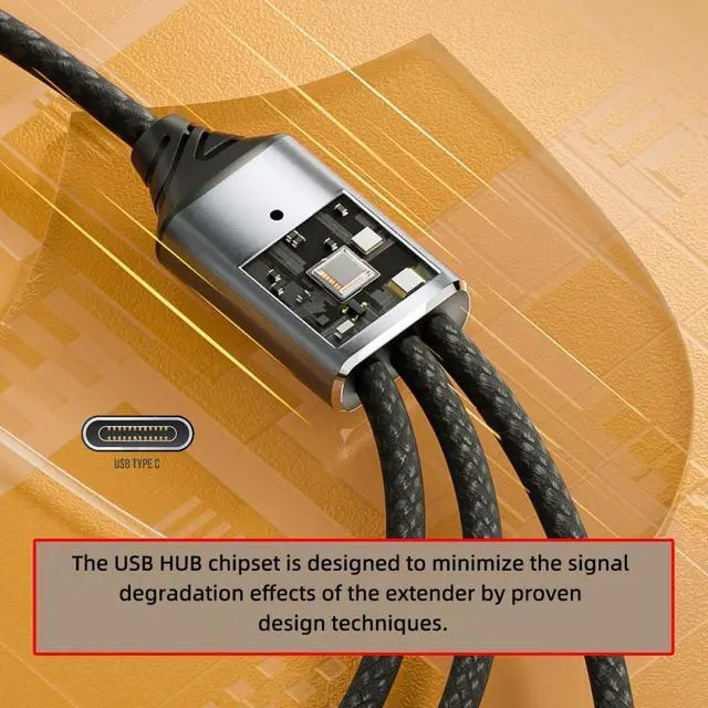 Alt view image 5 of 7 - Jimier USB 2.0 Type-C USB-C to 3 Ports Hub Cable Bus Power 1 to 3 Data for Laptop Desktop Phone Mouse Keyboard Printer Disk