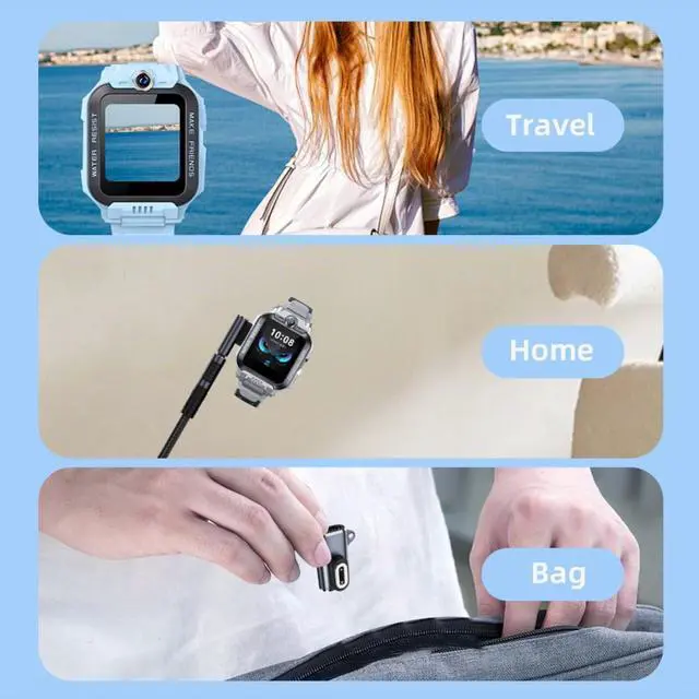 Alt view image 7 of 7 - Cablecc 2pcs/lot Magnetic Smart Watch Charging Adapter Horizontal USB Type-C to 2-Pin Compatible with IMOO Z6 Z6S Z6Pro Z7 Z7A Z7S Z8 Z8A Z9 Z10 Z11