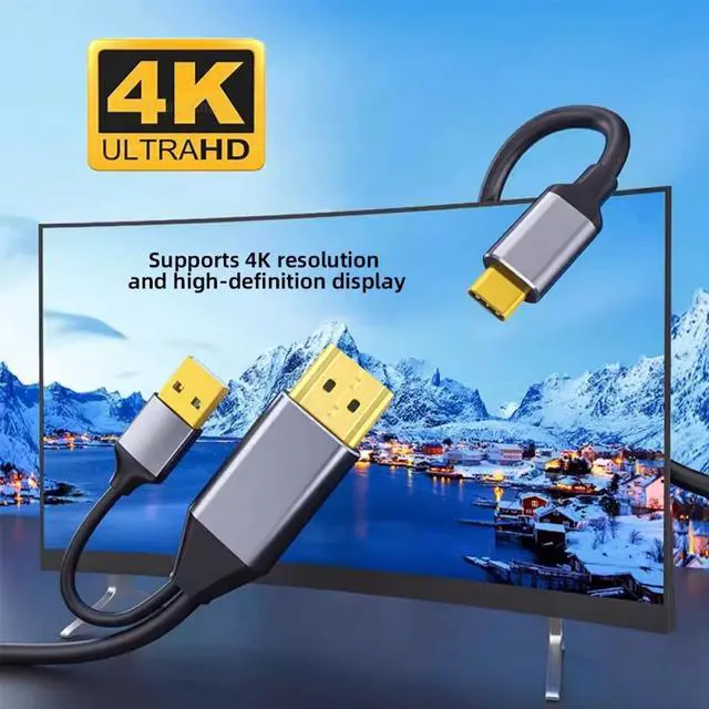 Alt view image 6 of 7 - CY Reversed HDMI 4K Source to Type C USB-C Touch Screen Displays Male HDTV Cable for Laptop Monitor 2.0m
