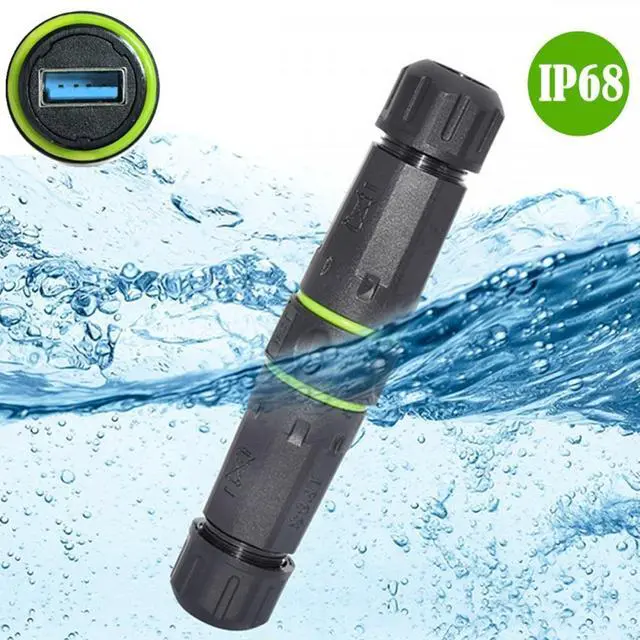 Alt view image 7 of 7 - Xiwai M20 Locking IP68 Waterproof Type-A USB3.0 5Gbps USB-A Female to USB-A Female Extension Adapter Coupler