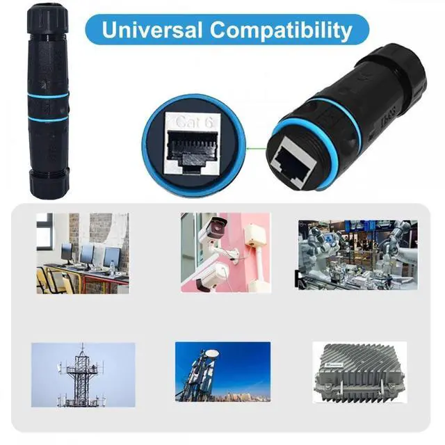 Alt view image 2 of 7 - CY Cable M20 Locking IP68 Waterproof UTP STP RJ45 Female to CAT6 Female Networking Patch Extension Adapter Coupler