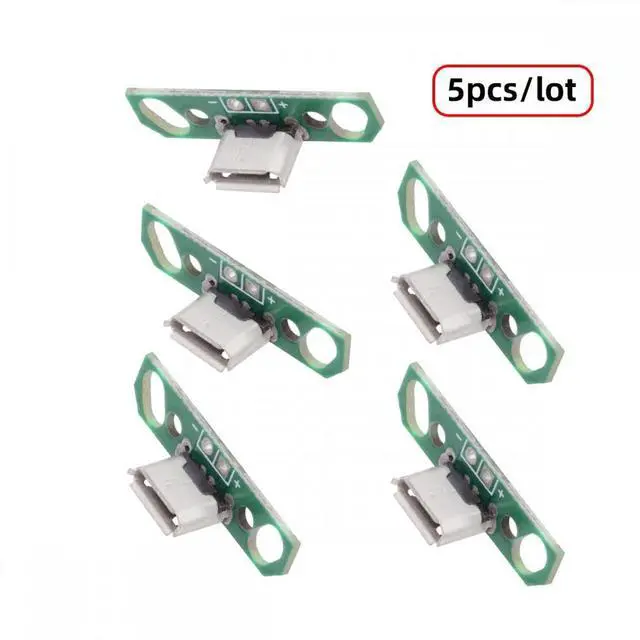 Alt view image 6 of 6 - Xiwai 5pcs/set DIY OEM Micro USB2.0 Female Receptacle Socket Connector with Flange PCB Mounting Assembly Solder Type