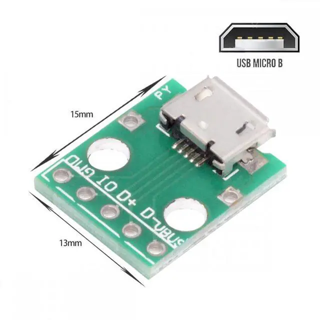 Alt view image 2 of 7 - Cablecc 5pcs/set DIY OEM USB2.0 Micro-B Female Receptacle Socket Connector with Flange PCB Mounting Assembly Solder Type 480Mbps