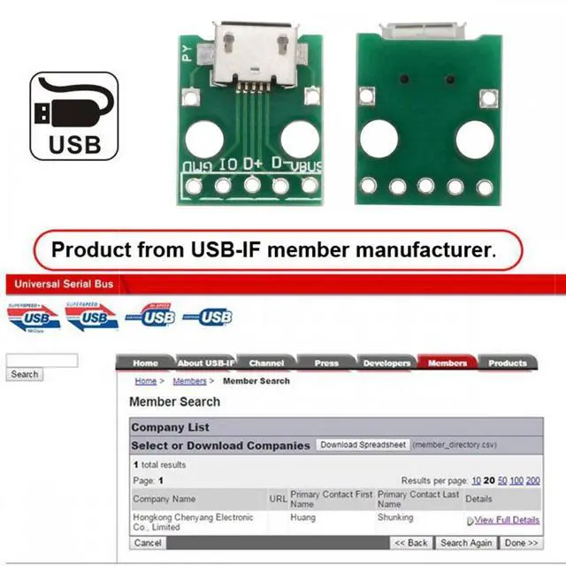 Alt view image 7 of 7 - Cablecc 5pcs/set DIY OEM USB2.0 Micro-B Female Receptacle Socket Connector with Flange PCB Mounting Assembly Solder Type 480Mbps