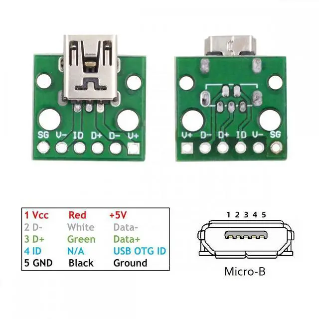 Alt view image 4 of 7 - Xiwai 5pcs/set DIY OEM USB2.0 Mini-B Female Receptacle Socket Connector Horizontal with PCB Mounting Assembly Solder Type 480Mbps