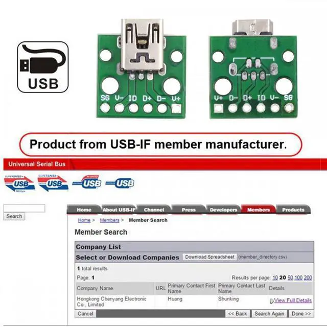 Alt view image 7 of 7 - Xiwai 5pcs/set DIY OEM USB2.0 Mini-B Female Receptacle Socket Connector Horizontal with PCB Mounting Assembly Solder Type 480Mbps
