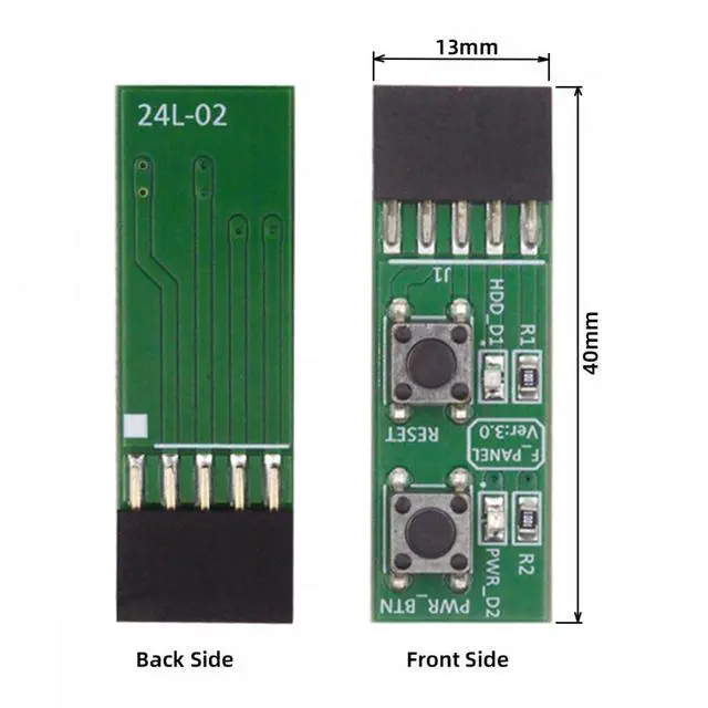 Alt view image 3 of 6 - Jimier Reset Power Jumper for Computer Mainboard 10Pin Switching Board Adapter With Button For Maintenance Task