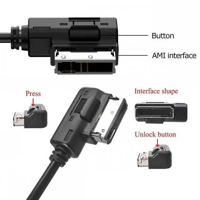 Alt view image 4 of 7 - Xiwai AMI MDI to 3.5mm Audio AUX Male Music Cable Compatible with Benz 2008-2016 Music Interface 1.3m