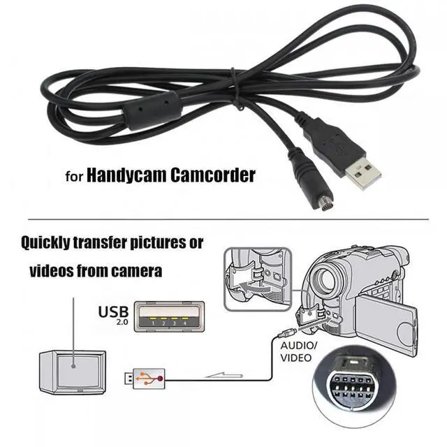 Alt view image 6 of 7 - Jimier USB2.0 Type-A Host to Camcorder 10Pin Data Power Cable VMC-15FS for 10Pin DCR-705E 602E SR42 605E HC46E DVD7E 803E 805E