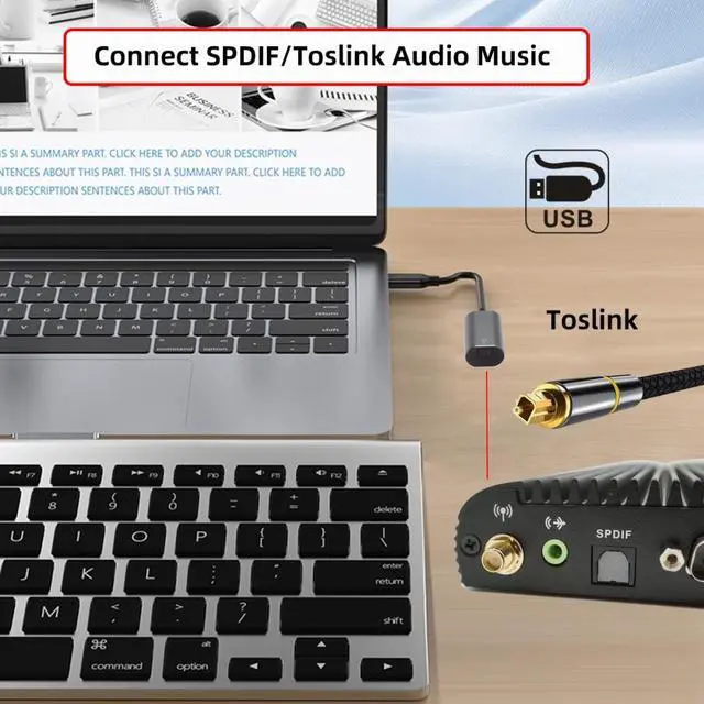 Alt view image 7 of 7 - Xiwai Type-C to SPDIF Toslink Optical Audio Jack Opt USB-C Male to Digital Optical Fiber Optic Sound Interface Female Adapter Wire for Laptop Desktop