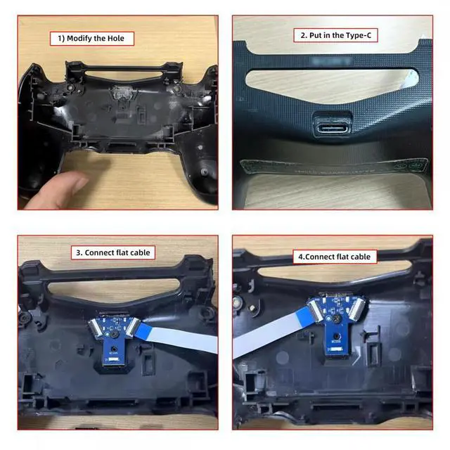 Alt view image 5 of 7 - CY DIY Solder Type-C Female Socket Replace Micro-USB 5Pin for PS4 DualShock JDS-040 JDS-055 Repair Part Board Connector Module