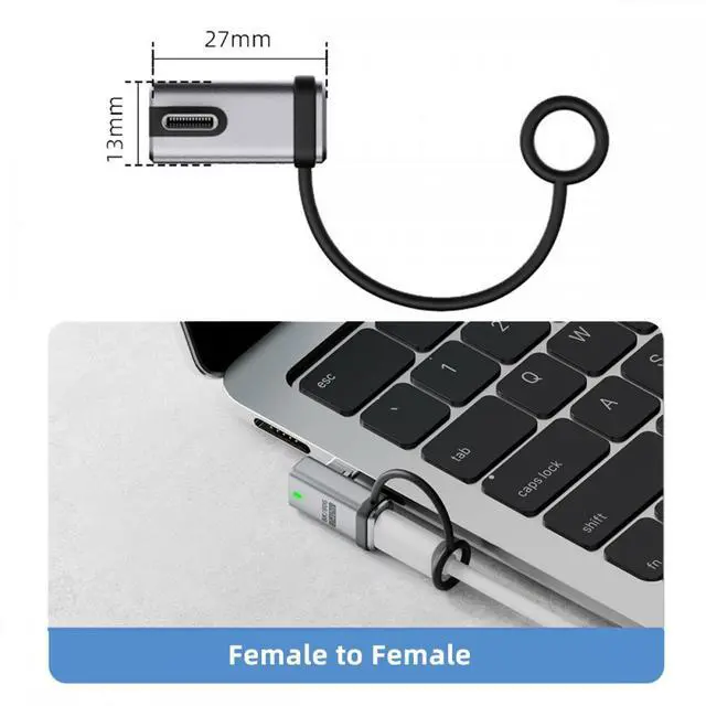 Alt view image 7 of 7 - Jimier 90 Degree USB5.0 80Gbps Male to Female Low Profile Left Right Angled Extension Adapter with Lanyard Keychain 240W 16K 8K 5K Compatible with USB4.0 Thunderbolt3/4/5