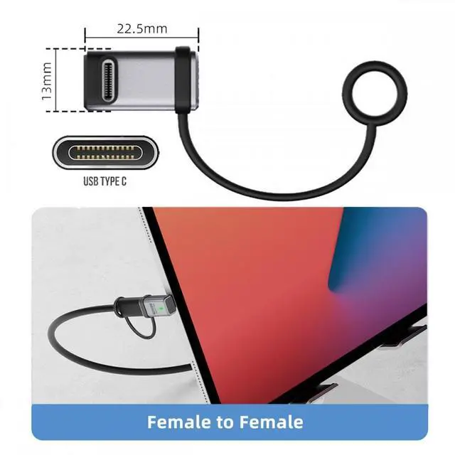 Alt view image 7 of 7 - CY 90 Degree USB5.0 80Gbps Male to Female Up Down Angled Extension Adapter with Lanyard Keychain 240W 16K 8K 5K Compatible with USB4.0 Thunderbolt3/4/5